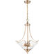 Natalie 3 Light 19 inch Modern Gold Indoor Pendant Ceiling Light